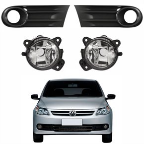 Kit Grades Parachoque Lado Direito e Lado Esquerdo + Par de Farol de Milha Vw Gol G5 2008 Até 2012