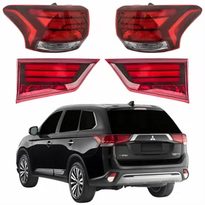 KIT Lanterna Traseira Mitsubishi Outlander 2016 Até 2020 Tampa + Canto Lado Direito Passageiro e Lado Esquerdo Motorista