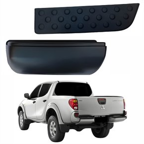 Kit Parachoque + Pisante Traseiro Mitsubishi L-200 Triton 2008 Até 2014 Lado Esquerdo Motorista