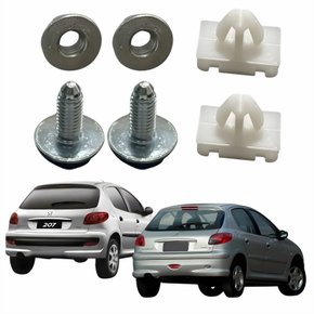 Kit Presilha Friso Tampa Traseira Peugeot 206 Hatch 2004 Até 2008 207 Hatch 2009 Até 2013 Com 6 Peças