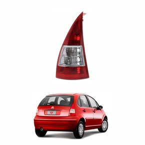 Lanterna Citroen C3 2006 até 2012 Bicolor Cristal Lado Direito Passageiro