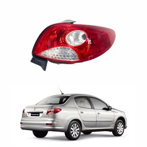 Lanterna peugeot 207 Sedan 2009 Até 2015 Bicolor Cristal Grade da Ré Cromada Lado Direito Passageiro