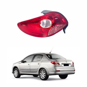 Lanterna Peugeot 207 Sedan 2009 Até 2015 Bicolor Cristal Grade da Ré Vermelha Lado Esquerdo Motorista
