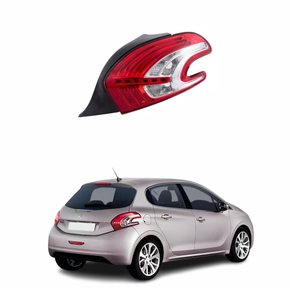 Lanterna Peugeot 208 2013 Até 2018 Bicolor Cristal Lado Direito Passageiro
