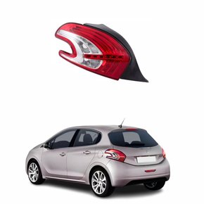 Lanterna Peugeot 208 2013 Até 2018 Bicolor Cristal Lado Esquerdo Motorista