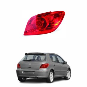 Lanterna Peugeot 307 Hatch 2007 Até 2012 Toda Vermelha Lado Direito Passageiro