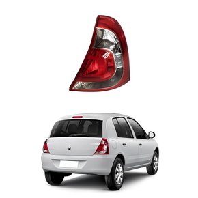 Lanterna Renault Clio 2013 Até 2016 Bicolor Cristal Carcaça Vermelha Lado Direito Passageiro