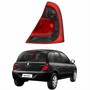 Lanterna Renault Clio 2013 Até 2016 Fumê Carcaça Preta Lado Direito Passageiro