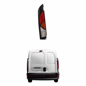 Lanterna Renault Kangoo 1998 Até 2007 Borda Preto 2 Portas Tricolor Lado Esquerdo Motorista