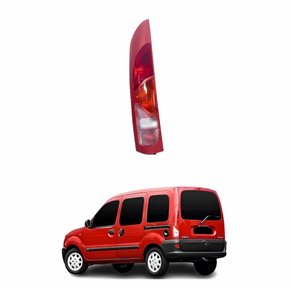 Lanterna Renault Kangoo 1998 Até 2007 Borda Vermelho 1 Porta Tricolor Lado Esquerdo Motorista