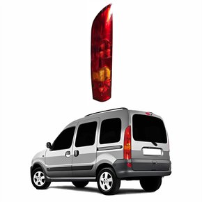 Lanterna Renault Kangoo 2008 Até 2018 1 Porta Tricolor Cristal Lado Esquerdo Motorista