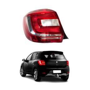 Lanterna Renault Sandero 2015 Até 2019 Bicolor Vermelha Cristal Lado Esquerdo Motorista