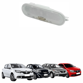 Lanterna Teto Renault Logan Sandero March Versa 2015 2016 2017 2018 2019  Com Botão