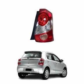 Lanterna Toyota Etios Hatch 2013 Até 2016 Bicolor Cristal com Ré Rosa Lado Direito Passageiro