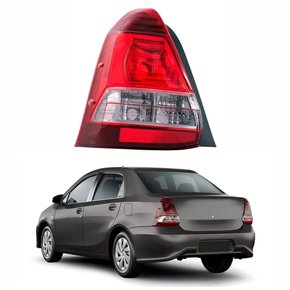 Lanterna Toyota Etios Sedan 2017 Até 2020 Bicolor Carcaça Preta Lado Esquerdo Motorista
