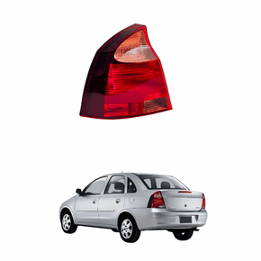 Lanterna Traseira Gm Corsa Sedan Frente Montana 2003 Até 2010 Ré Rosa Lado Esquerdo Motorista