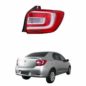 Lanterna Traseira Renault Logan 2014 Até 2019 Bicolor Cristal Lado Direito Passageiro
