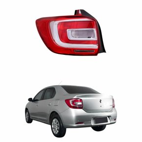 Lanterna Traseira Renault Logan 2014 Até 2019 Bicolor Cristal Lado Esquerdo Motorista