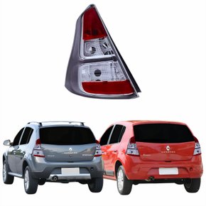 Lanterna Traseira Renault Sandero Stepway 2012 2013 2014 Borda Cinza Lado Esquerdo Motorista
