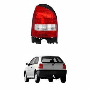 Lanterna VW Gol G3 1999 Até 2005 Carcaça Preta Ré Cristal Lado Esquerdo Motorista