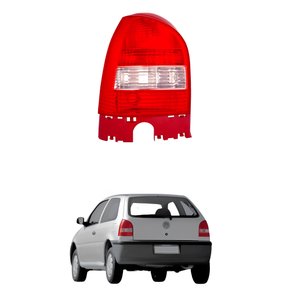 Lanterna VW Gol G3 1999 Até 2005 Carcaça Vermelha Ré Cristal Lado Esquerdo Motorista