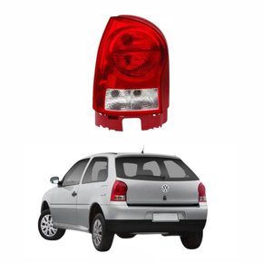 Lanterna Vw Gol G4 2006 Até 2014 Aba Vermelha Bicolor Lado Esquerdo Motorista