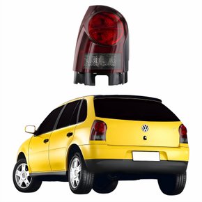 Lanterna Traseira Vw Gol G4 Power 2005 2006 2007 2008 Fumê Carcaça Preta Lado Esquerdo Motorista
