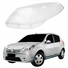Lente Farol Renault Sandero 2008 Até 2011 Lado Esquerdo Motorista