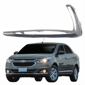 Moldura Grade Farol Auxiliar Gm Cobalt 2016 2017 2018 2019 2020 Friso Cromado Lado Esquerdo Motorista