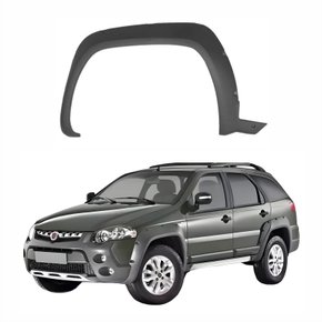 Moldura Paralama Fiat Palio Weekend Adventure 2008 até 2016 Cinza Texturizado Lado Esquerdo Motorista