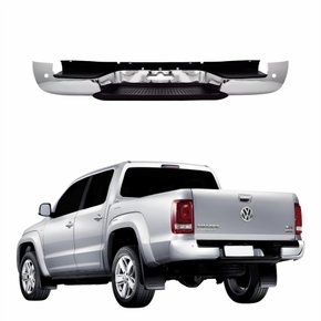 Parachoque Traseiro Vw Amarok 2010 Até 2018 Cromado Com Furo