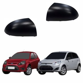 Par Capa de Retrovisor Ford Fiesta 2003 Até 2016 Ford Ka 2008 Até 2014 Preto