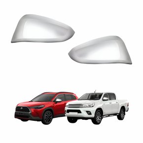 Par Capa Retrovisor Toyota Hilux Srv 2016 Até 2023 Corolla Cross 2020 Até 2023 Cromada