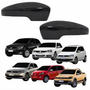 Par Capa Retrovisor Vw Fox Gol Golf Saveiro Up Voyage 2013 2014 Liso Com Furo