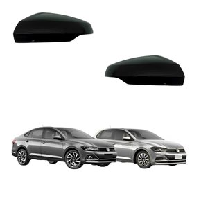 Par Capa Retrovisor Vw Polo Virtus 2017 Até 2023 Com Pisca Liso