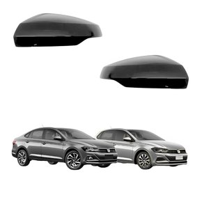 Par Capa Retrovisor Vw Polo Virtus 2017 Até 2023 Com Pisca Texturizado