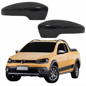 Par Capa Retrovisor Vw Saveiro 2013 2014 Liso Com Furo