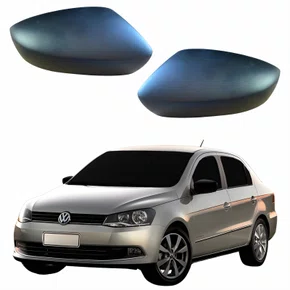 Par Capa Retrovisor Vw Voyage G6 2013 Até 2016 METAGAL Sem Furo Texturizado