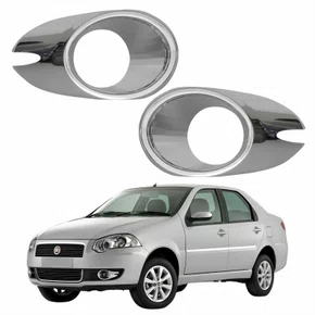 Par Copo Grade Milha Fiat Siena 2008 2009 2010 2011 2012 Cromado