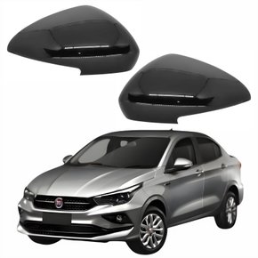 Par de Capa Retrovisor Fiat Cronos 2017 Até 2023 Com Furo