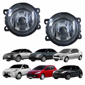 Par de Farol Auxiliar De Milha Peugeot 207 307 Renault Sandero Logan Citroen C3 C4 Lente Acrílico