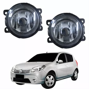 Par de Farol Auxiliar De Milha Renault Sandero Lente Acrílico