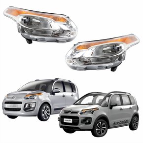 Par de Farol Citroen C3 Picasso Aircross 2011 Até 2015 Cromado Depo