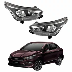 Par de Farol Fiat Cronos 2016 Até 2024 Máscara Negra Sem Led