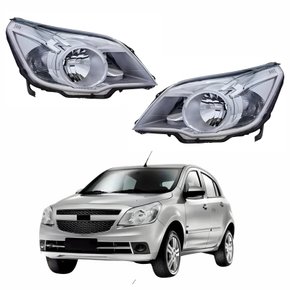 Par de Farol Gm Agile 2009 Até 2013 Máscara Cromada