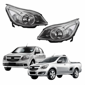 Par de Farol Gm Agile Montana 2009 Até 2021 Máscara Cromomix