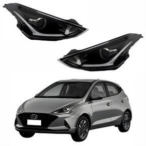 Par de Farol Hyundai Hb20 2020 Até 2022 Com Projetor Com Led