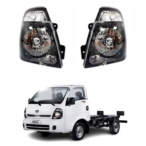 Par de Farol Kia Bongo 2013 Até 2018 Máscara Negra