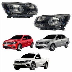 Par de Farol Vw Gol Voyage G8 2018 Até 2023 Saveiro G7 2016 Até 2022