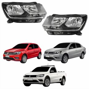 Par de Farol Vw Gol Voyage G8 2018 Até 2023 Saveiro G7 2016 Até 2022 Foco Duplo